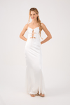 Vestido Cetim Longo Franzidos