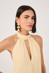 Vestido Longo Lurex Frente Única