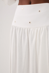 Saia Cropped Linho Pala Bordado Paete