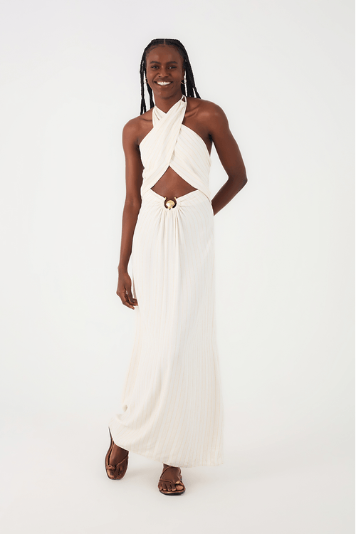 Vestido Cropped Lurex Detalhe Concha
