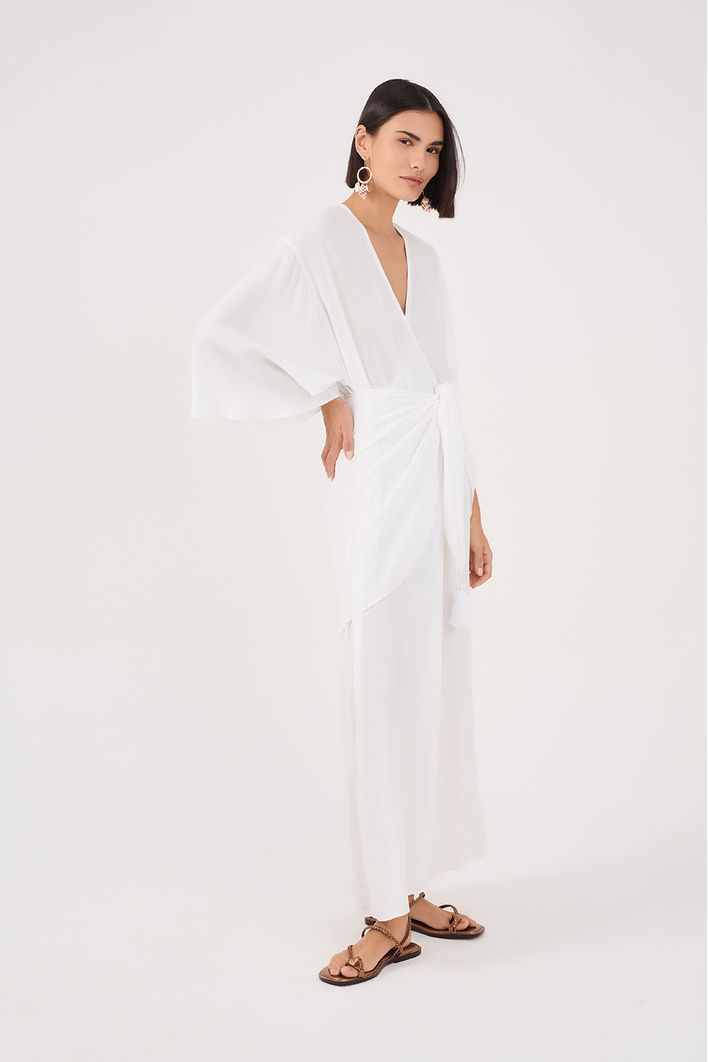 Vestido Cropped Crepe Pareô