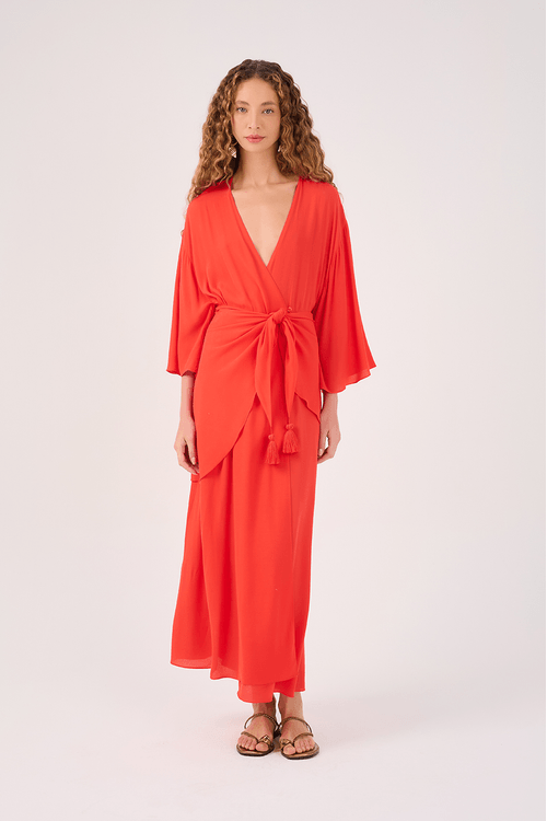 Vestido Cropped Crepe Pareô