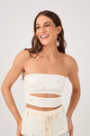 Top Linho Bordado Lurex Sol