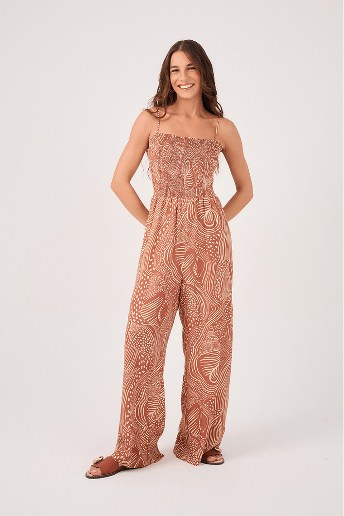 Macacão Lastex Estampa Lagoa Cupuaçu