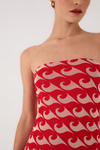 Vestido Sem Alça Tule Estampa Drop