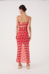 Vestido Sem Alça Tule Estampa Drop