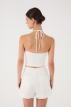 Blusa Cropped Recortes Frente