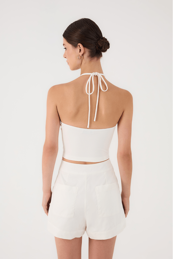 Blusa Cropped Recortes Frente