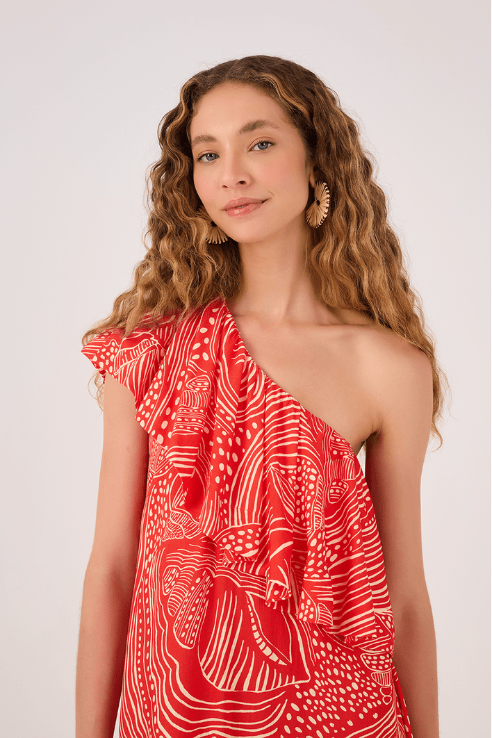 Vestido Cropped Estampa Lagoa Guará