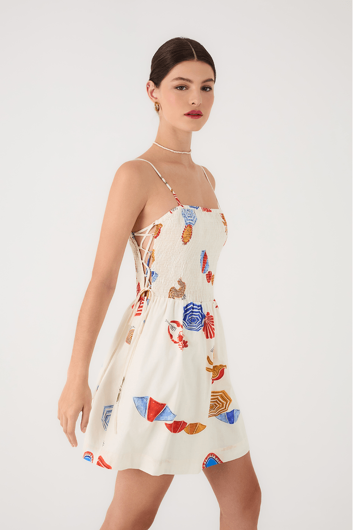 Vestido Curto Estampa Sol