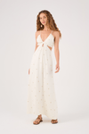 Vestido Longo Linho Bordado Lurex Sol