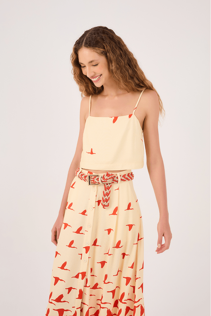 Conjunto Linho Estampa Guarás