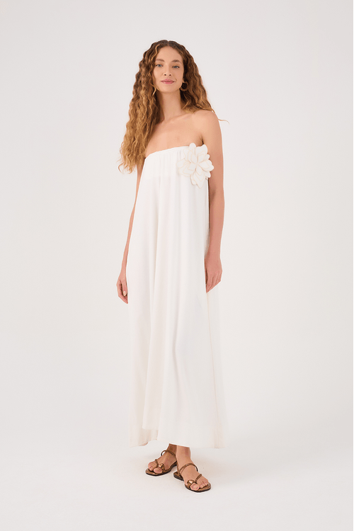 Vestido Amplo Tqc Com Broche Flor