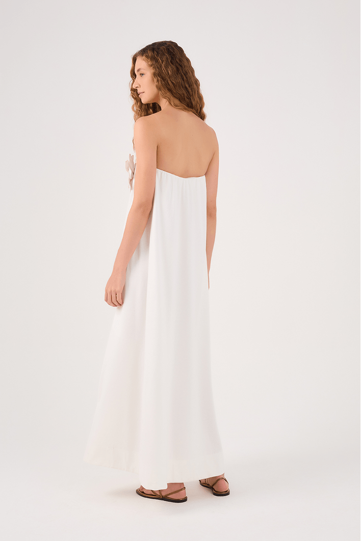 Vestido Amplo Tqc Com Broche Flor