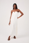 Vestido Cropped Linho Bordado Paete