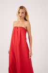Vestido Cropped Linho Bordado Paete