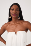 Vestido Cropped Linho Bordado Paete