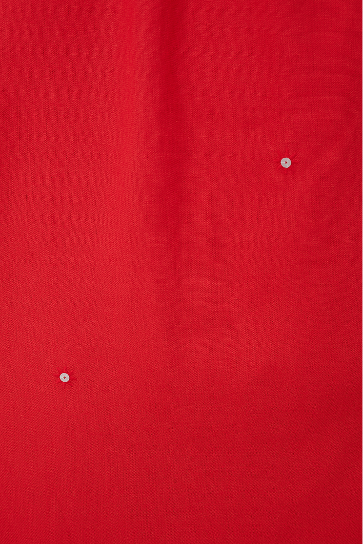 Vestido Cropped Linho Bordado Paete