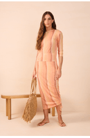 Cropped Tule Estampa Areia