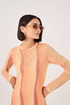 Vestido Franzido Tule Estampa Areia