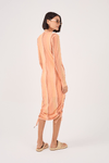 Vestido Franzido Tule Estampa Areia