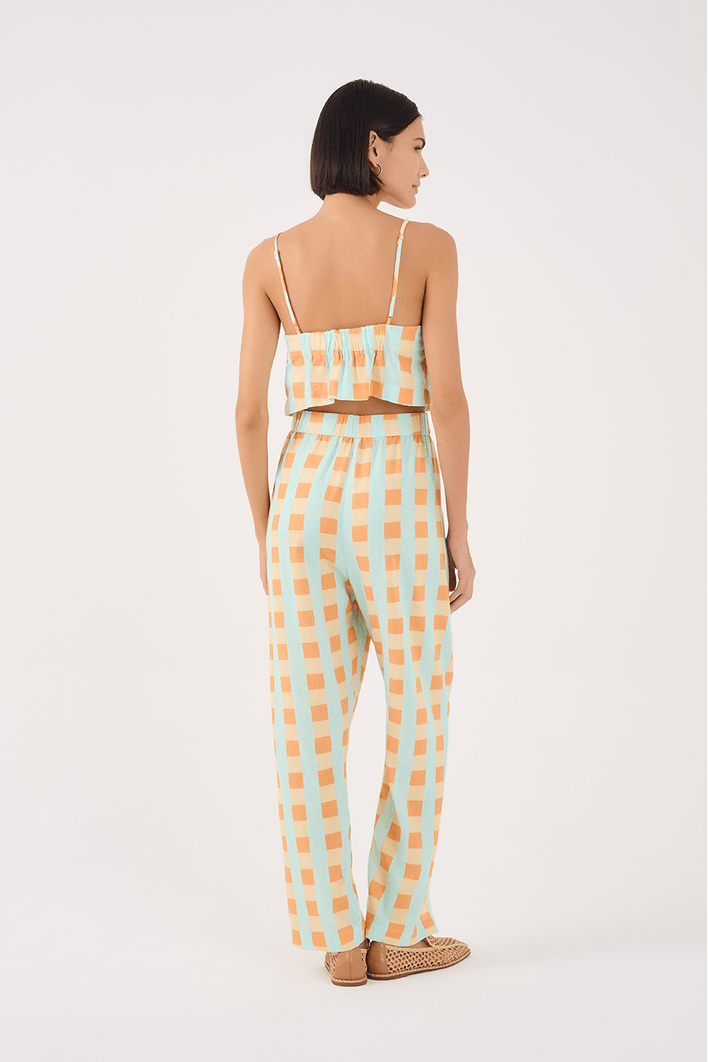 Calça Linho Estampa Serena