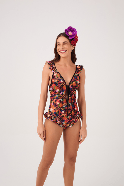 Body Babado Estampa Estrelar