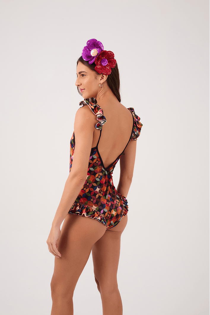 Body Babado Estampa Estrelar