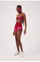 Conjunto Top E Hot Com Franja Carnaval