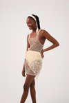Vestido E Lenço Crochet Bordado