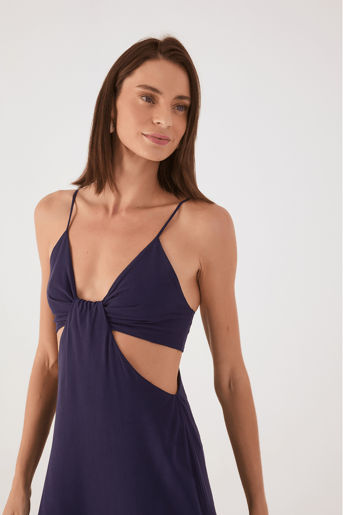 Vestido Cropped Decote Lateral