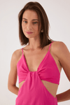 Vestido Cropped Decote Lateral