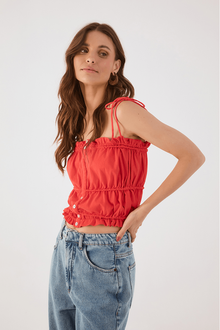 Blusa Bata Franzida