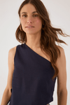 Blusa Linho Assimetrica Ombro So