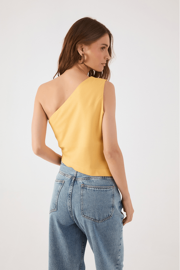 Blusa Linho Assimetrica Ombro So