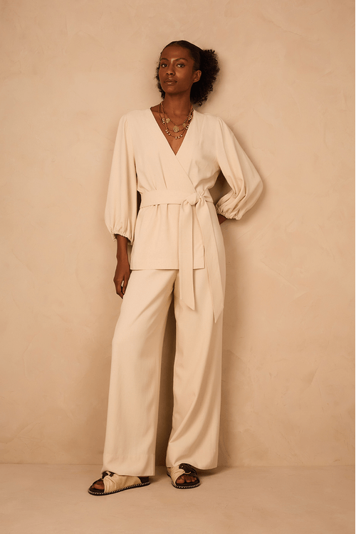 Macacao Linho Transpasse Kimono