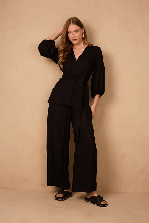 Macacao Linho Transpasse Kimono