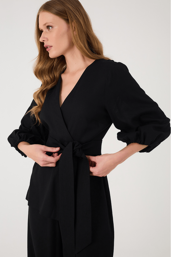 Macacao Linho Transpasse Kimono