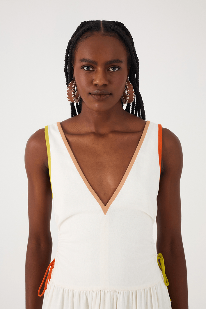 Vestido Cropped Linho Vivos Coloridos