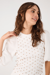 Blusa Bordada Manga Bufante
