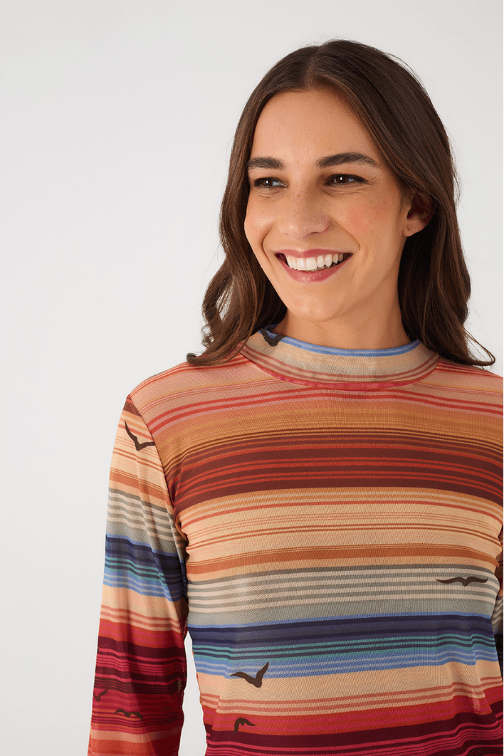 Blusa Tule Estampa Arpoador