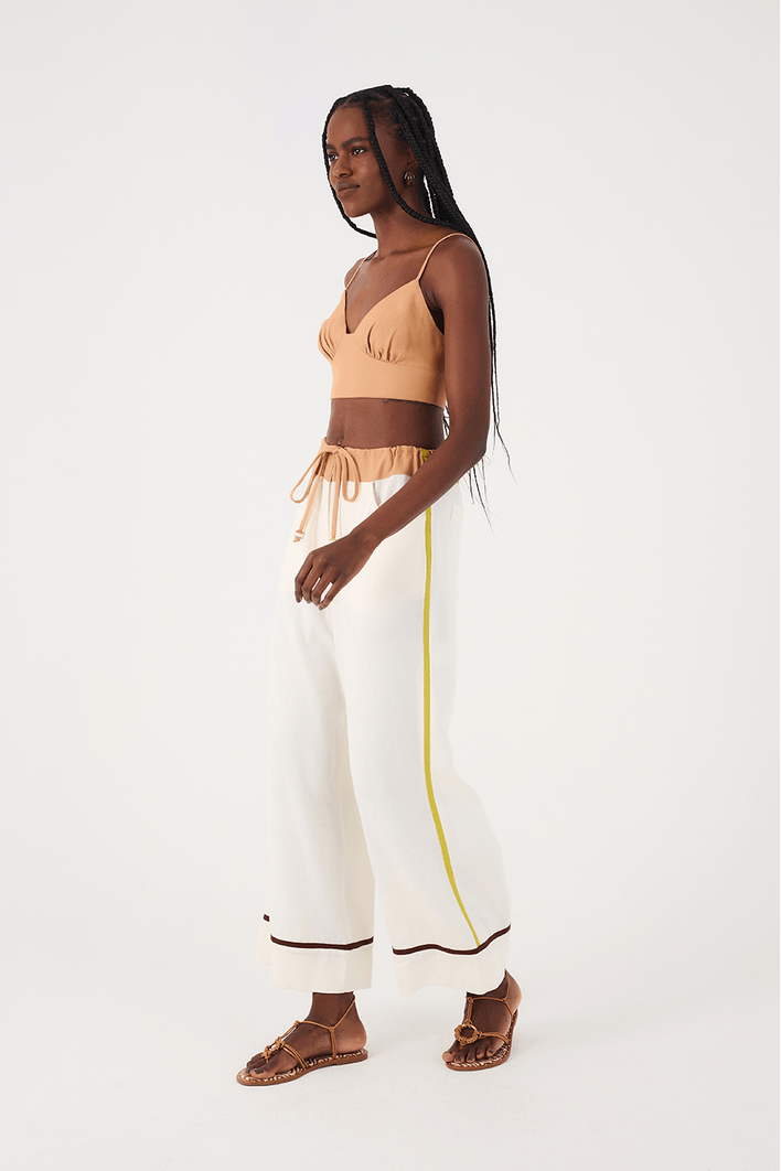 Calça Linho Viés Colorido