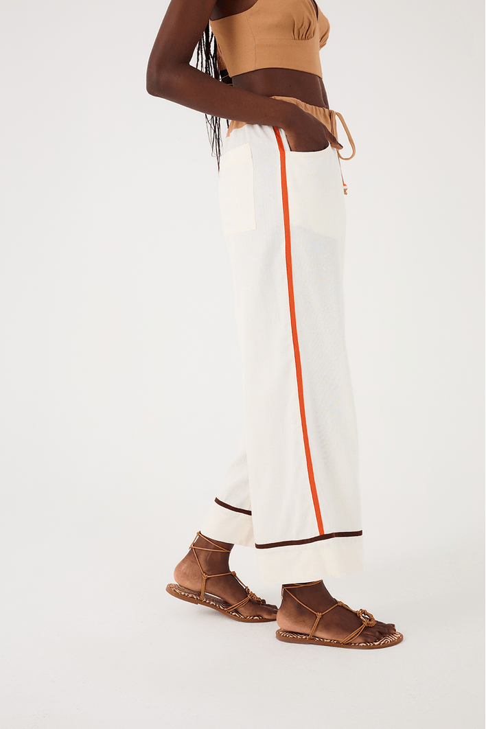 Calça Linho Viés Colorido