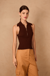 Blusa Tricot Canelada Com Zíper