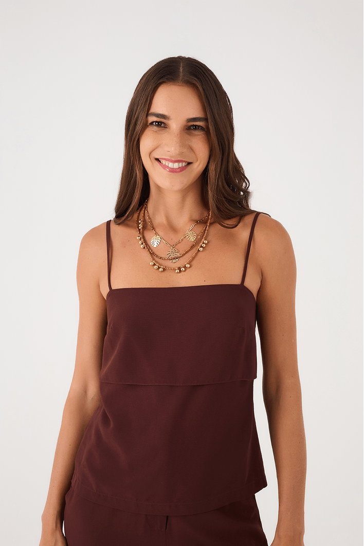 Blusa Pala Lastex Costas