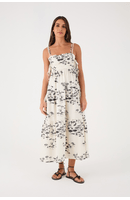 Vestido Midi Estampa Pé Na Areia