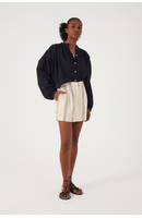Short Saia Linho Listrado