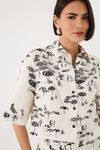 Camisa Cropped Estampa Pé Na Areia
