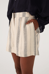 Short Saia Linho Listrado