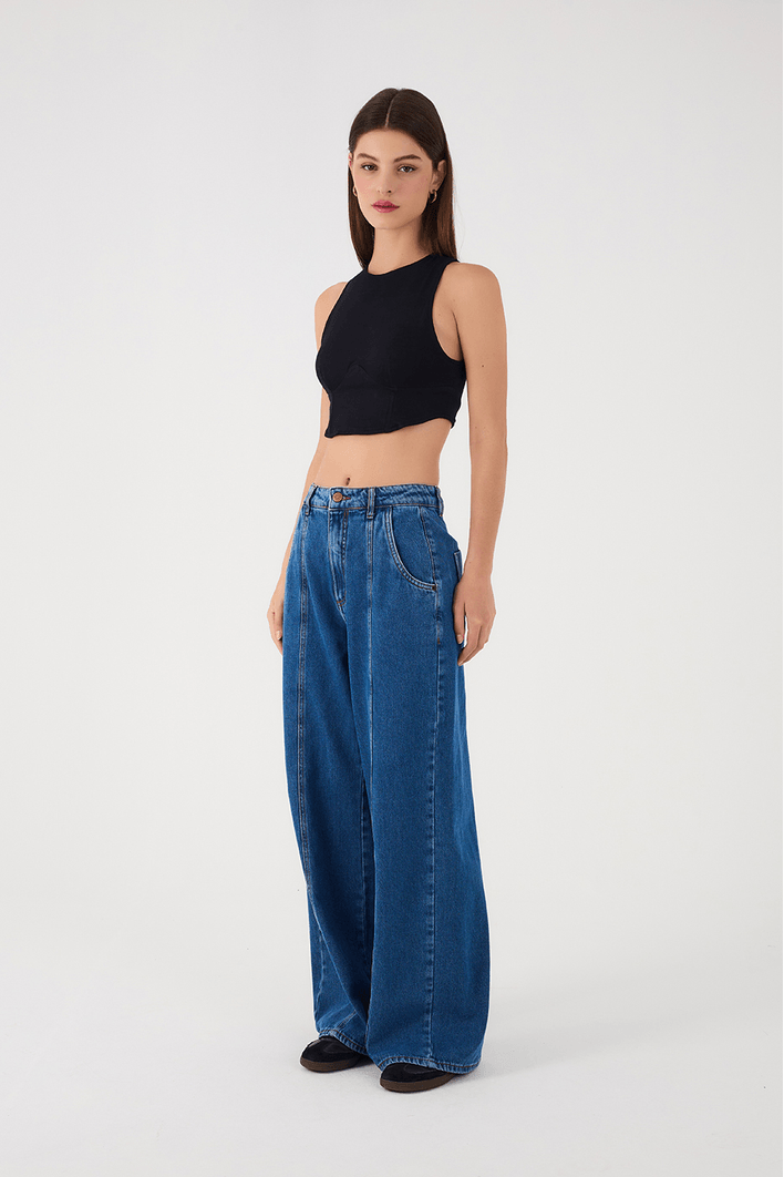 Calça Jeans Recorte Frente